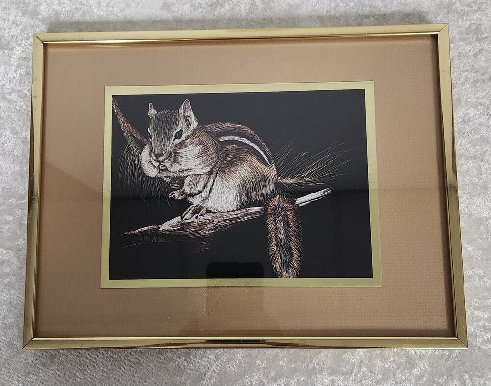 Vintage Sally Miller Squirrel Art Print